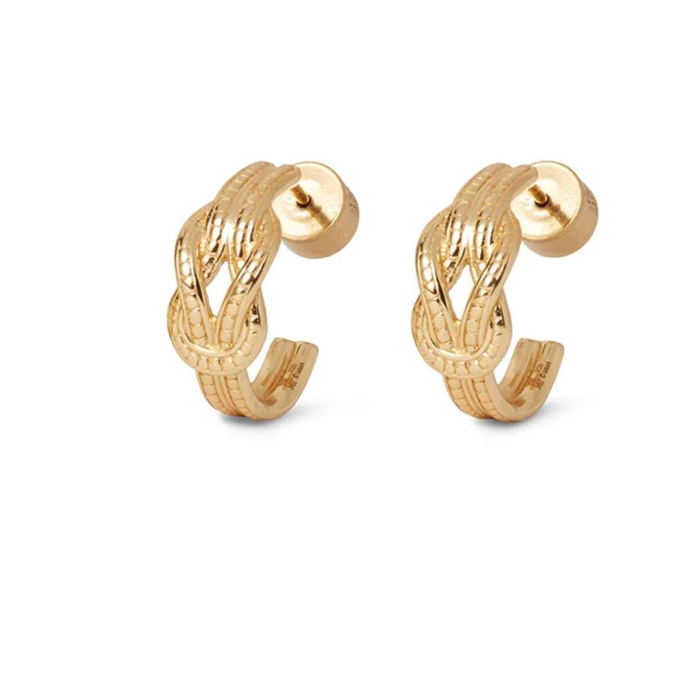 Like New 14K gold plated Herakles Knotted small hoop earrings from The Met